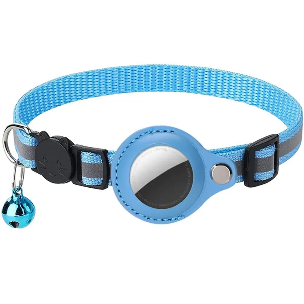 Reflective Cat Collar with Apple AirTag Holder Adjustable and Stylish Design for Kitten Safety - silverfoxgoods